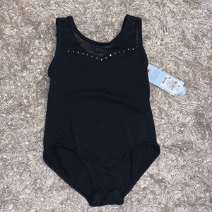 Cat & Jack Kids One Piece Leotard - Black/Sheer studded size XS (4/5) NWT